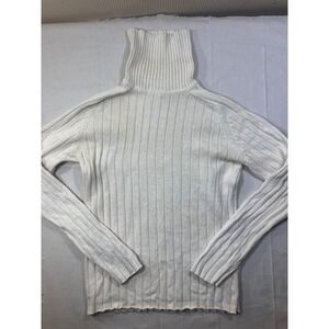 Aeropostale Cream Ribbed Turtleneck Sweater Long Sleeve Size Large